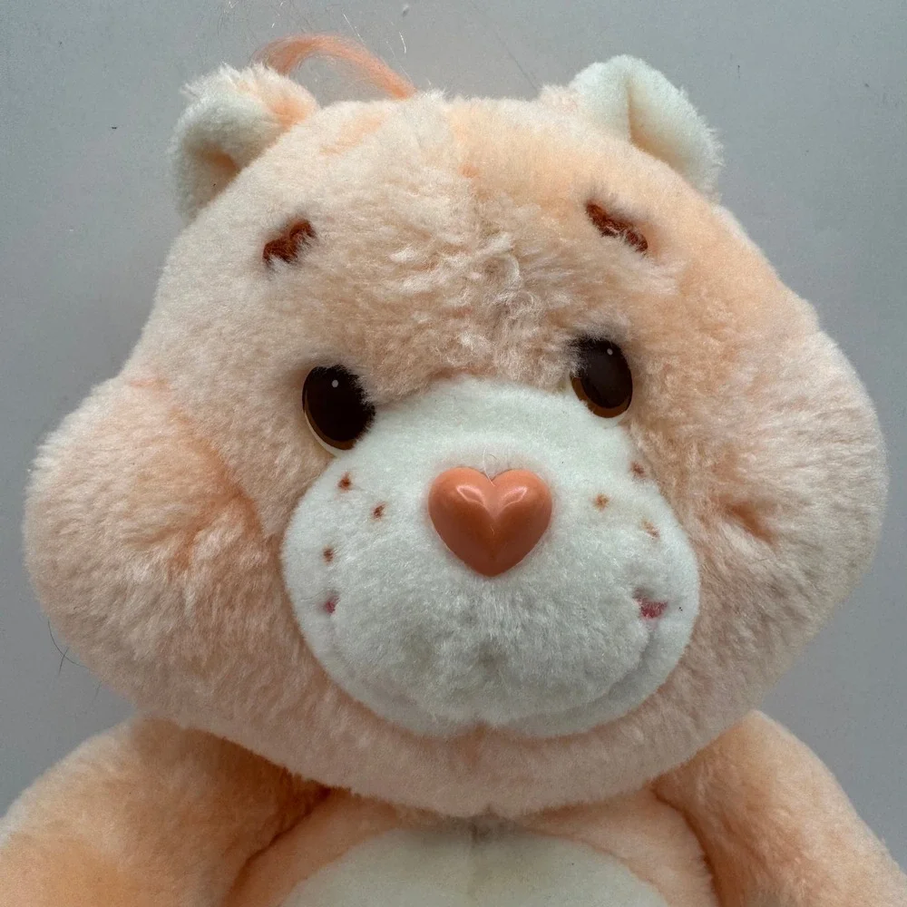 Kenner Friend Care Bear Plush 13in Peach Vintage 1983 Sunflower Belly Badge